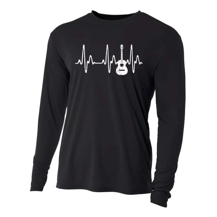 Acoustic Guitar Heartbeat Guitar Musician Cooling Performance Long Sleeve Crew