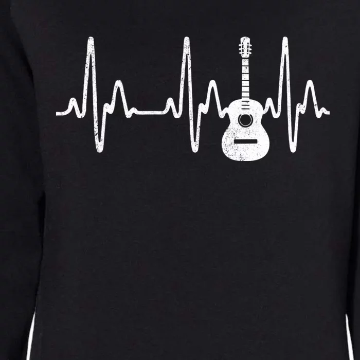 Acoustic Guitar Heartbeat Guitar Musician Womens California Wash Sweatshirt