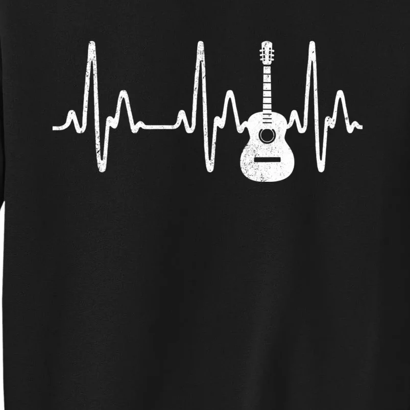 Acoustic Guitar Heartbeat Guitar Musician Tall Sweatshirt