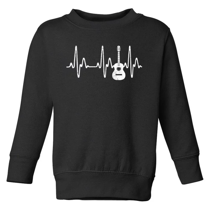 Acoustic Guitar Heartbeat Guitar Musician Toddler Sweatshirt