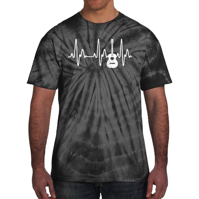 Acoustic Guitar Heartbeat Guitar Musician Tie-Dye T-Shirt