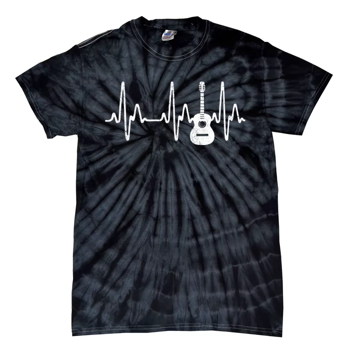 Acoustic Guitar Heartbeat Guitar Musician Tie-Dye T-Shirt