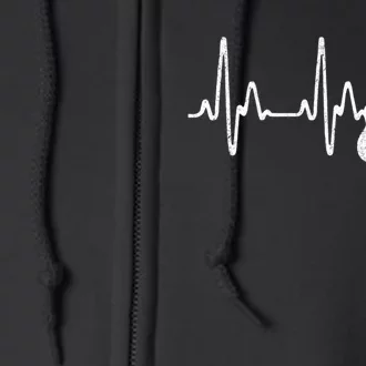 Acoustic Guitar Heartbeat Guitar Musician Full Zip Hoodie