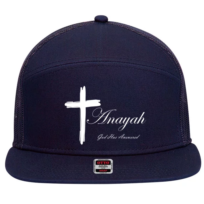 Anayah God Has Answered 7 Panel Mesh Trucker Snapback Hat