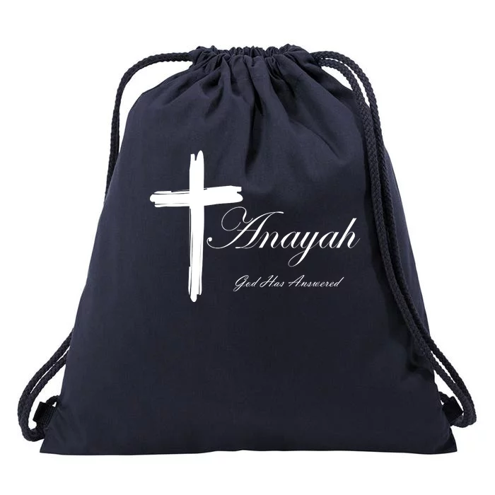 Anayah God Has Answered Drawstring Bag