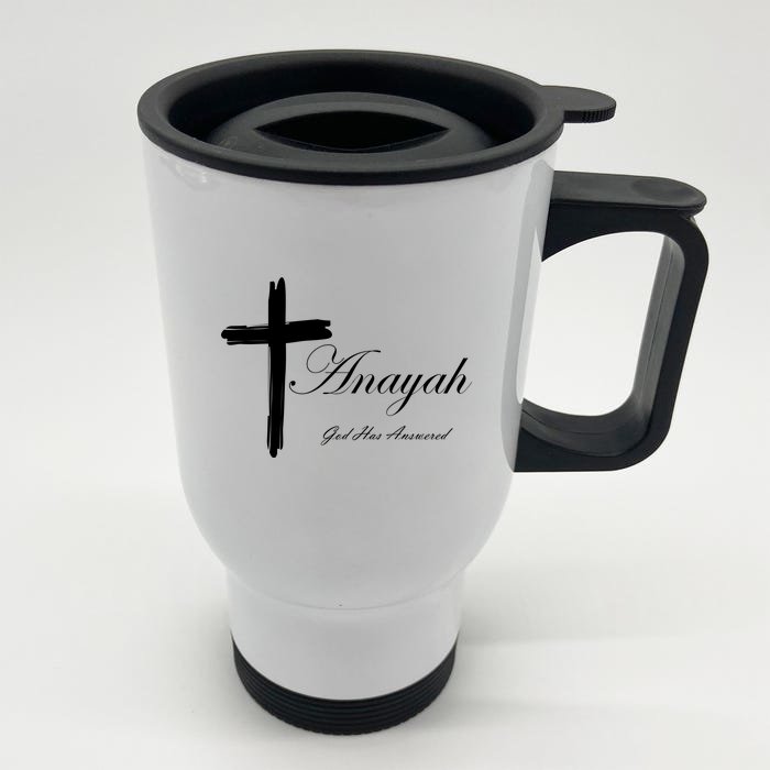 Anayah God Has Answered Front & Back Stainless Steel Travel Mug