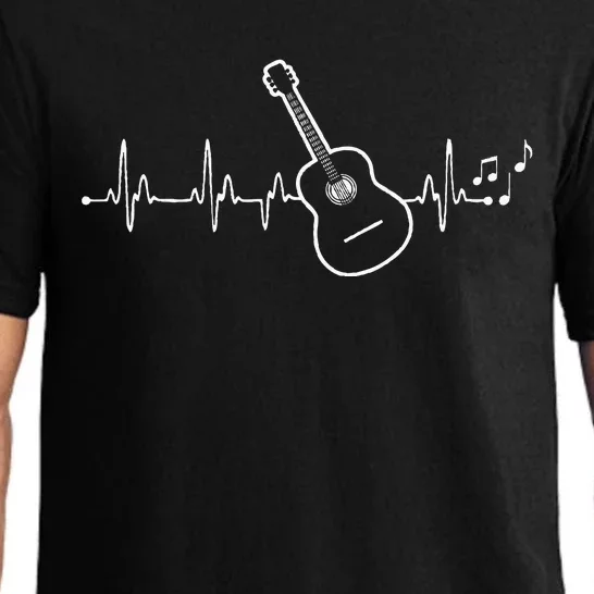 Acoustic Guitar Heartbeat Clothing Heartbeat Guitar Player Pajama Set