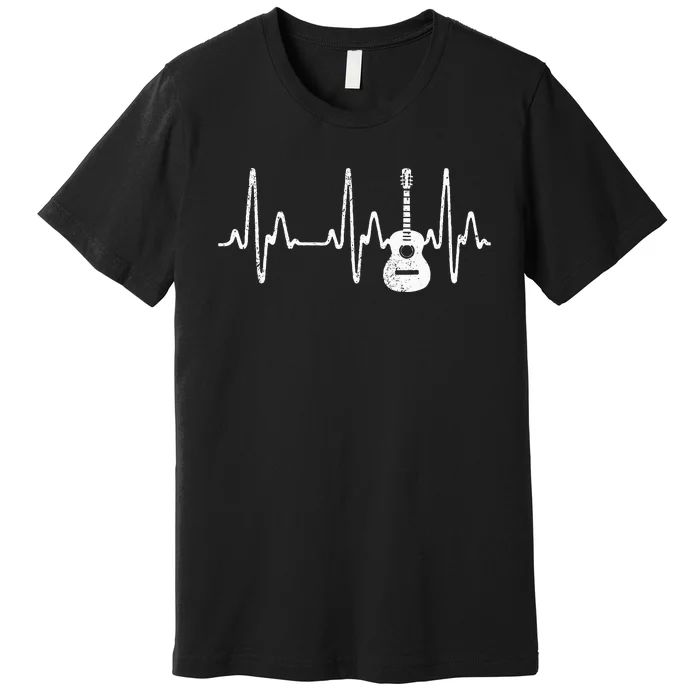 Acoustic Guitar Heartbeat Guitar Musician Premium T-Shirt