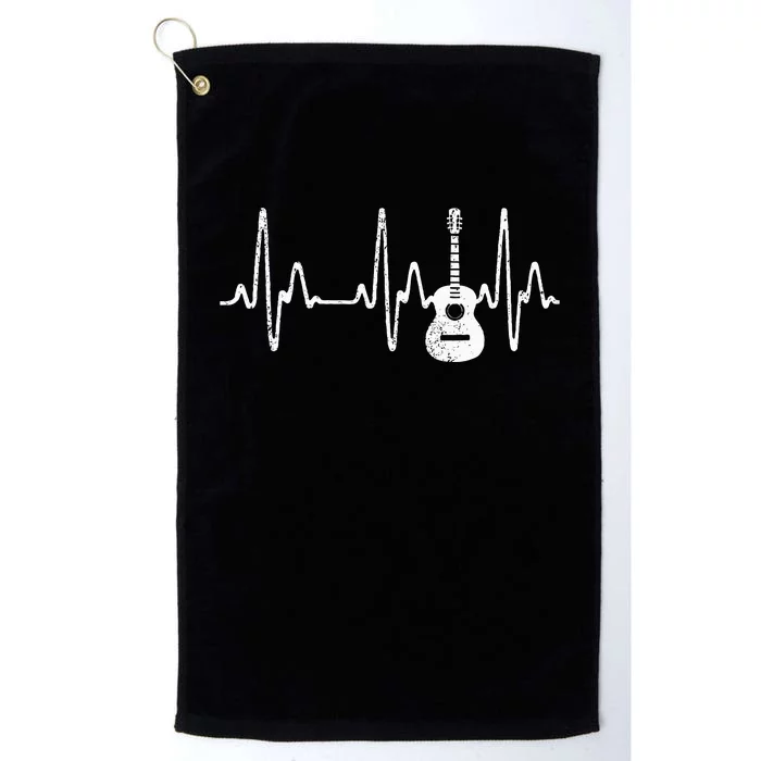 Acoustic Guitar Heartbeat Guitar Musician Platinum Collection Golf Towel