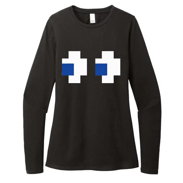 Arcade Gaming Halloween Ghost Costume Womens CVC Long Sleeve Shirt