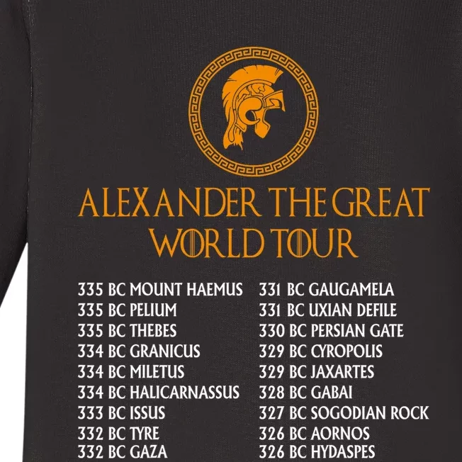 Ancient Greek History Alexander The Great W.O.R.L.D T.O.U.R Baby Long Sleeve Bodysuit