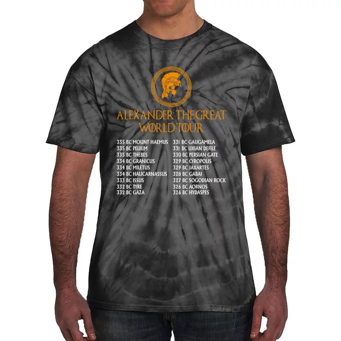 Ancient Greek History Alexander The Great W.O.R.L.D T.O.U.R Tie-Dye T-Shirt