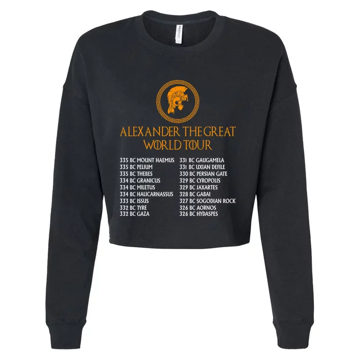 Ancient Greek History Alexander The Great W.O.R.L.D T.O.U.R Cropped Pullover Crew