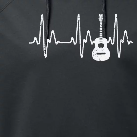 Acoustic Guitar Heartbeat funny Guitar Musician Performance Fleece Hoodie