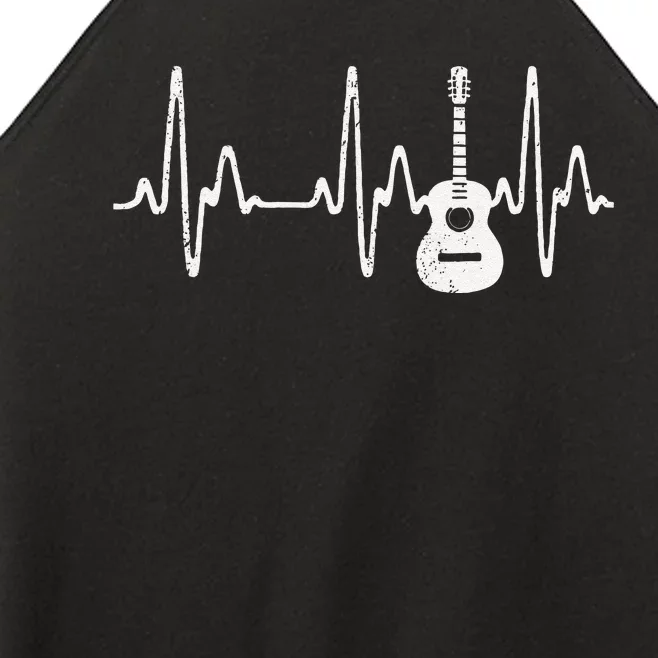 Acoustic Guitar Heartbeat funny Guitar Musician Women’s Perfect Tri Rocker Tank