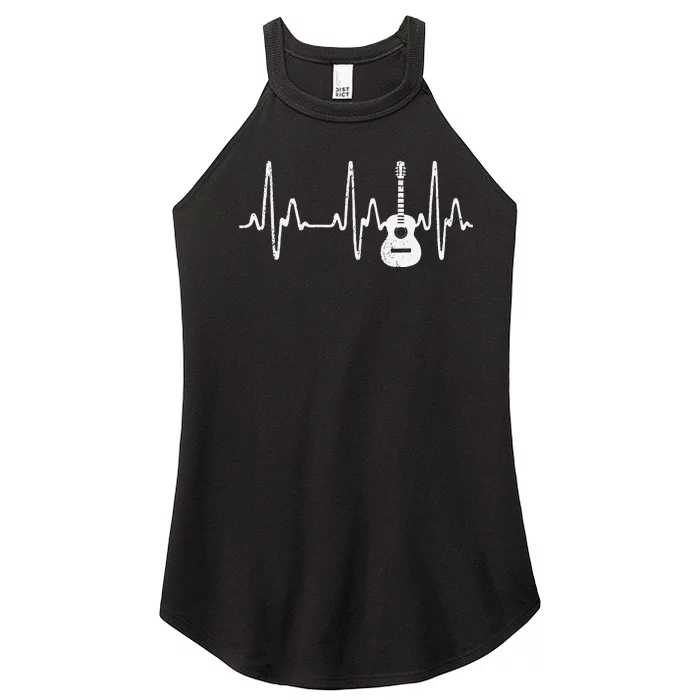 Acoustic Guitar Heartbeat funny Guitar Musician Women’s Perfect Tri Rocker Tank