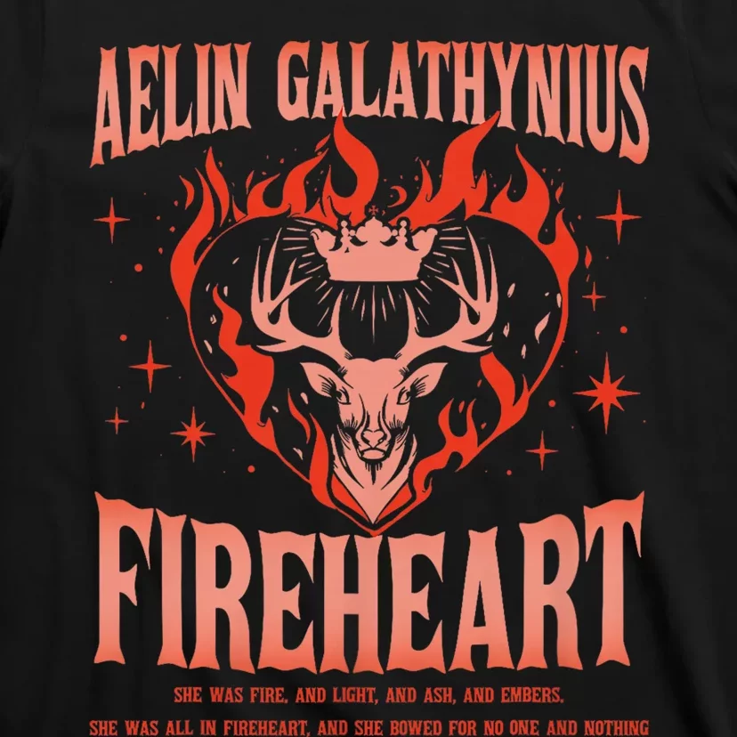 Aelin Galathynius Inspired Fireheart Fantasy Novel Fan T-Shirt