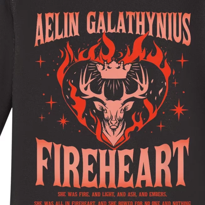 Aelin Galathynius Inspired Fireheart Fantasy Novel Fan Baby Long Sleeve Bodysuit