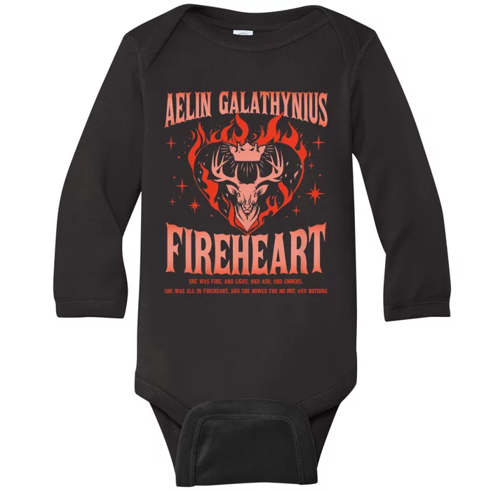 Aelin Galathynius Inspired Fireheart Fantasy Novel Fan Baby Long Sleeve Bodysuit