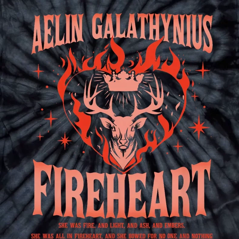 Aelin Galathynius Inspired Fireheart Fantasy Novel Fan Tie-Dye T-Shirt