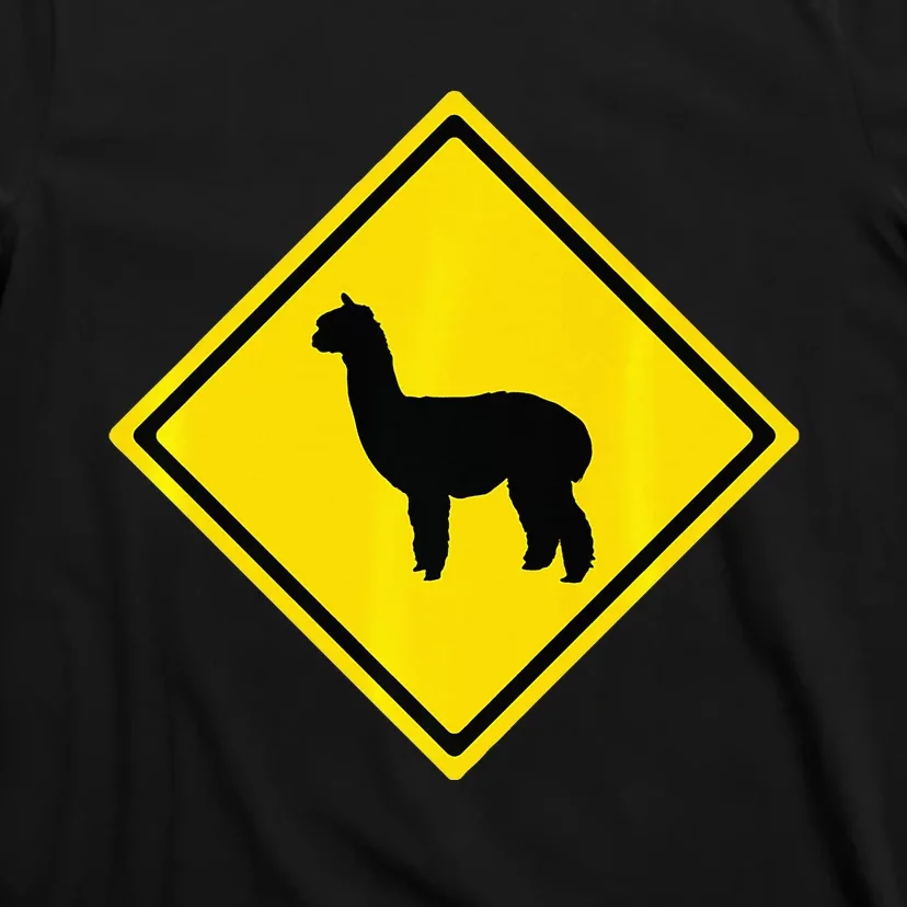 Alpaca Gift Idea Warning Alpaca Crossing Premium T-Shirt