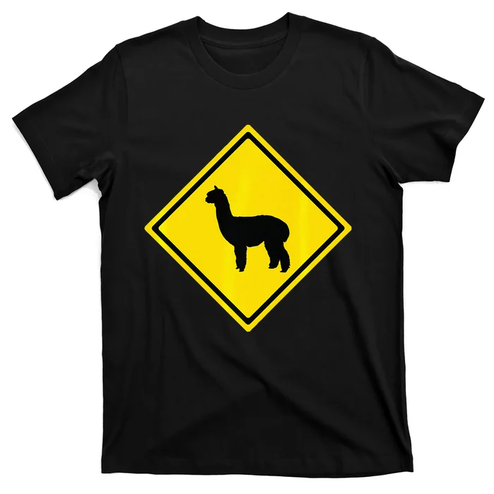 Alpaca Gift Idea Warning Alpaca Crossing Premium T-Shirt