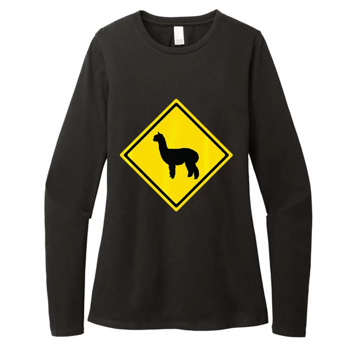 Alpaca Gift Idea Warning Alpaca Crossing Premium Womens CVC Long Sleeve Shirt