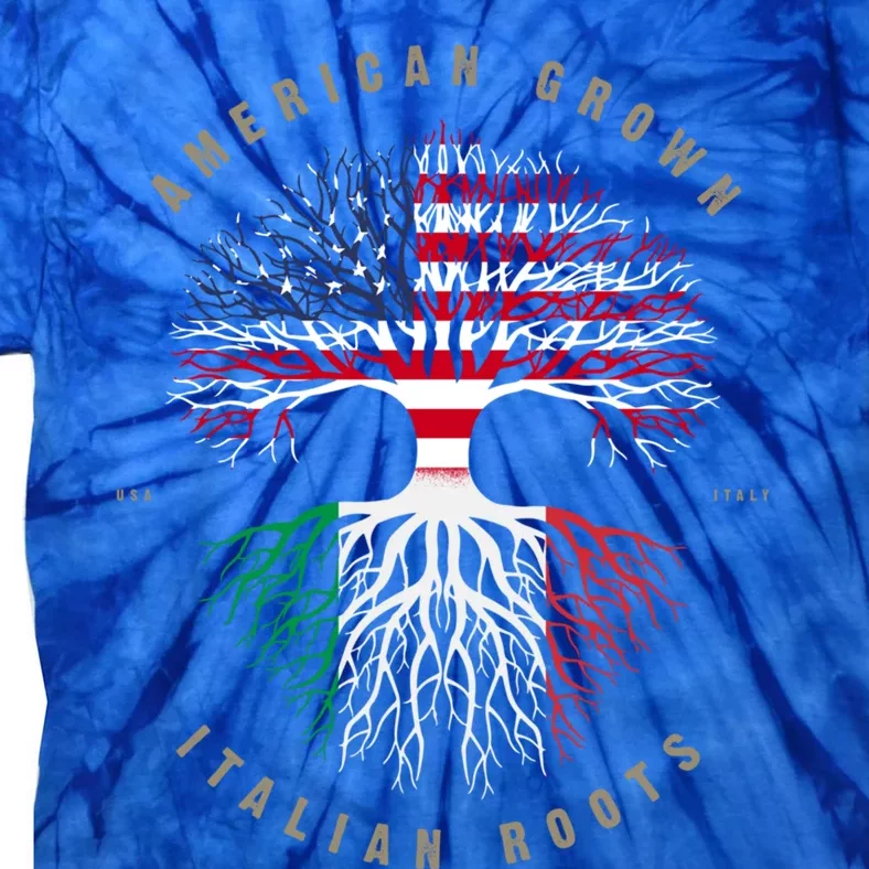 American Grown Italian Roots Italy Flag Gift Tie-Dye T-Shirt