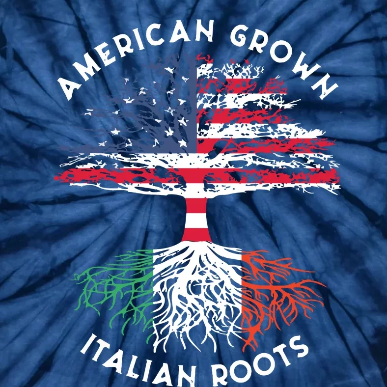 American Grown Italian Roots Family Tree Italy Flag Italian Tie-Dye T-Shirt