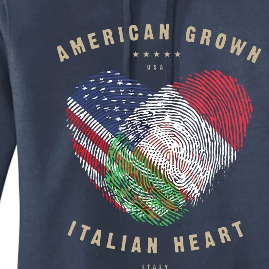 American Grown Italian Heart Love Italy Flag Women's Pullover Hoodie