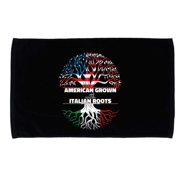 American Grown Italian Roots Half America Italy Usa Us Flag Microfiber Hand Towel