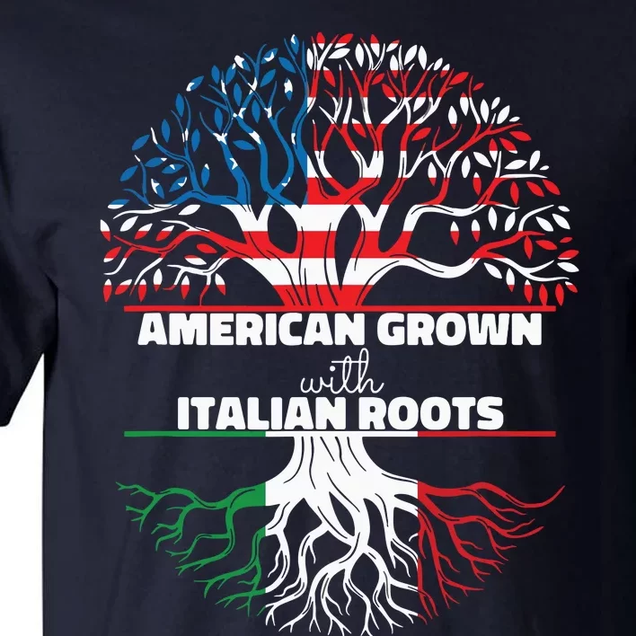 American Grown Italian Roots Half America Italy Usa Us Flag Tall T-Shirt