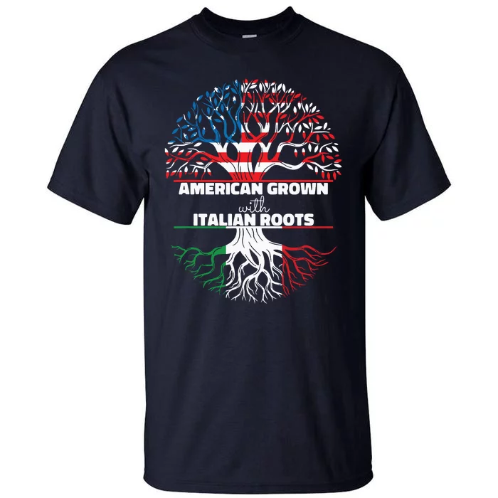 American Grown Italian Roots Half America Italy Usa Us Flag Tall T-Shirt