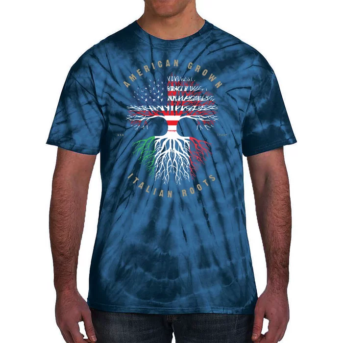 American Grown Italian Roots Italy Flag Tie-Dye T-Shirt