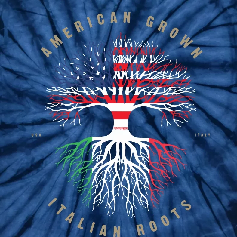 American Grown Italian Roots Italy Flag Tie-Dye T-Shirt