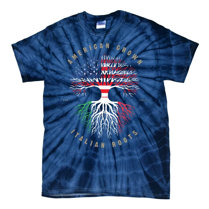 American Grown Italian Roots Italy Flag Tie-Dye T-Shirt