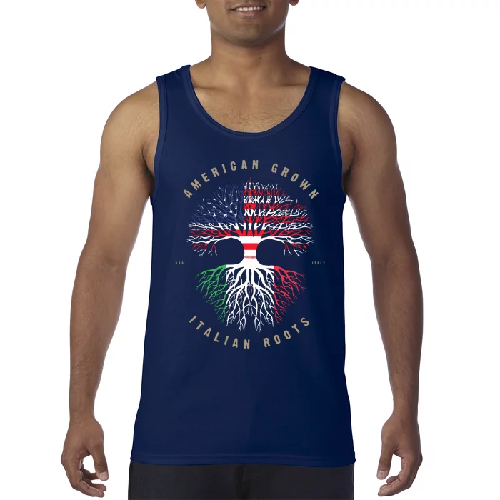 American Grown Italian Roots Italy Flag Tank Top