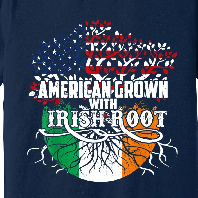 American Grown Irish Root Flag Ireland St Patricks Day Premium T-Shirt