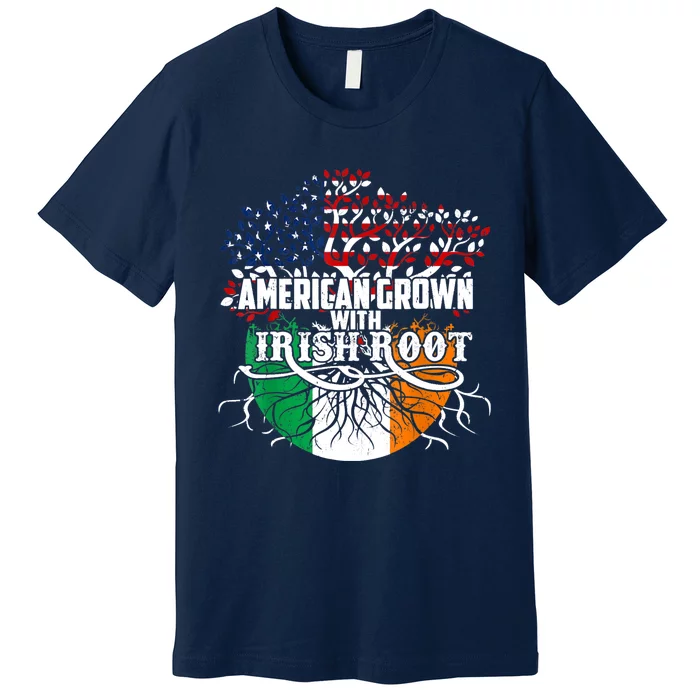 American Grown Irish Root Flag Ireland St Patricks Day Premium T-Shirt