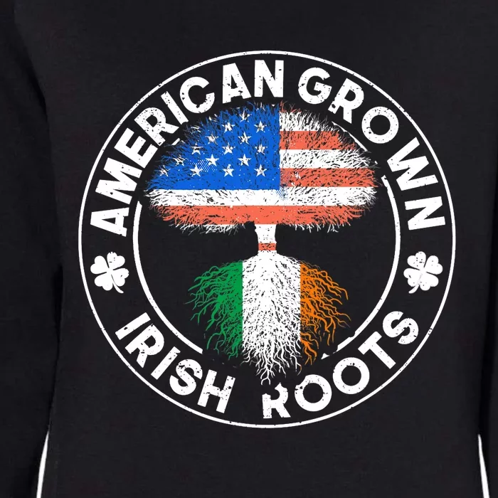 American Grown Irish Roots USA Ireland Flag ST PATRICKS DAY Womens California Wash Sweatshirt