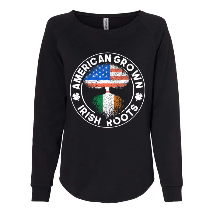 American Grown Irish Roots USA Ireland Flag ST PATRICKS DAY Womens California Wash Sweatshirt