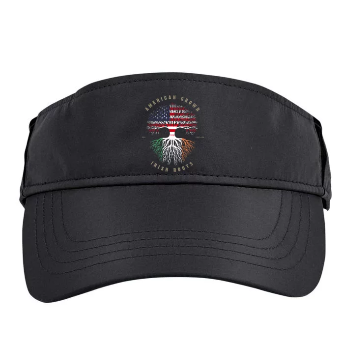 American Grown Irish Roots Ireland Flag Adult Drive Performance Visor