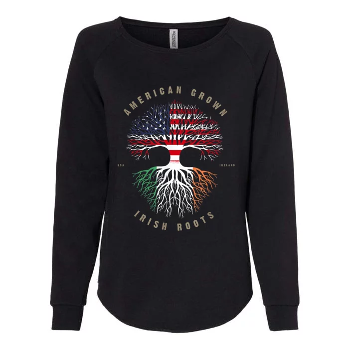 American Grown Irish Roots Ireland Flag Womens California Wash Sweatshirt