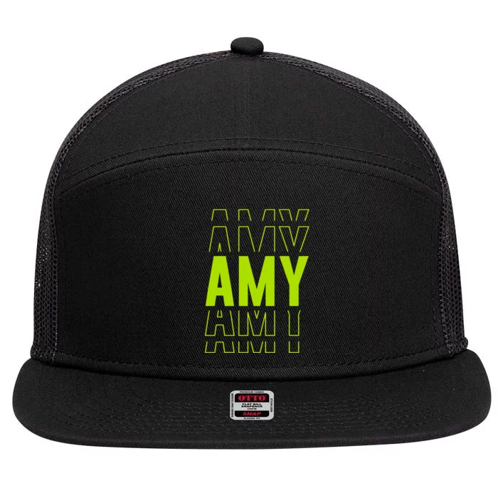 Amy Gifts Idea Retro First Name Vintage Amy 7 Panel Mesh Trucker Snapback Hat