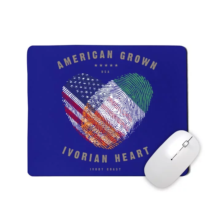 American Grown Ivorian Heart Love Ivory Coast Flag Gift Mousepad