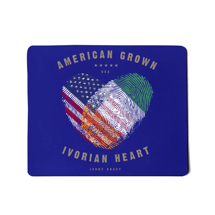 American Grown Ivorian Heart Love Ivory Coast Flag Gift Mousepad