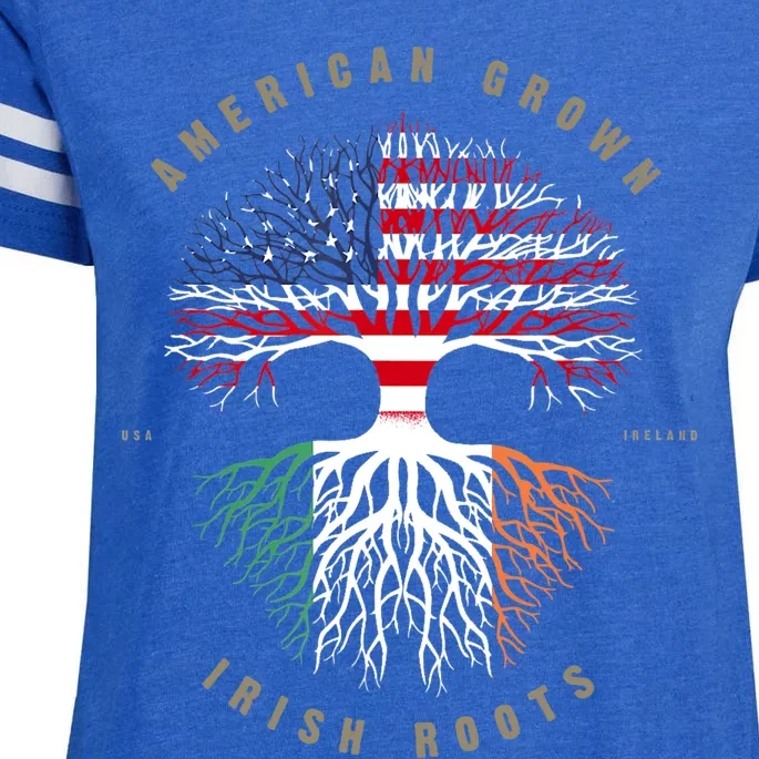 American Grown Irish Roots Ireland Flag TShirt TShirt Enza Ladies Jersey Football T-Shirt