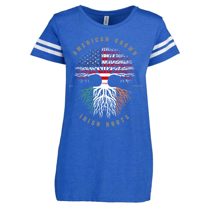 American Grown Irish Roots Ireland Flag TShirt TShirt Enza Ladies Jersey Football T-Shirt