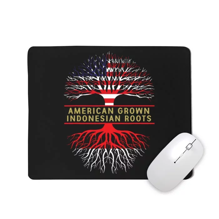 American Grown Indonesian Roots America Indonesia Tree Flag Mousepad