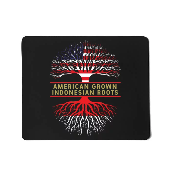 American Grown Indonesian Roots America Indonesia Tree Flag Mousepad